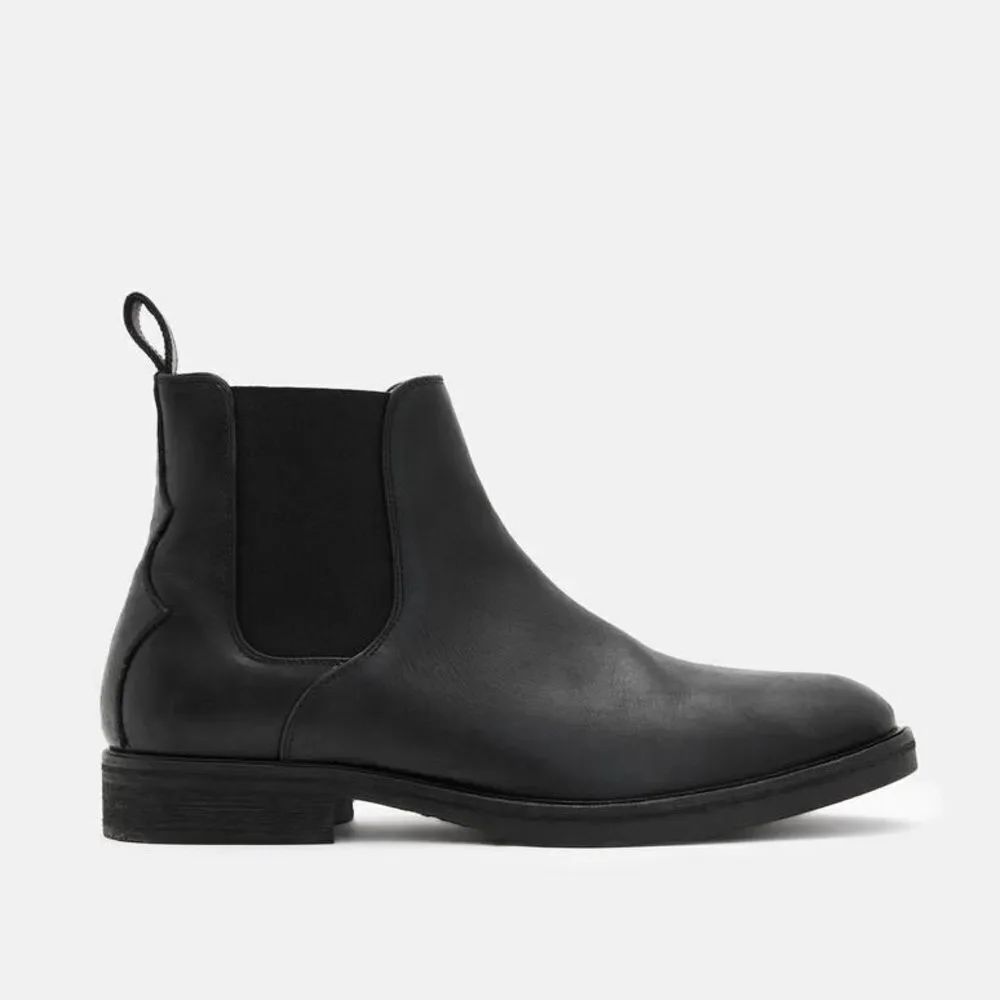 All Saints Creed Black Leather Chelsea Boots Mens 11 EU 44